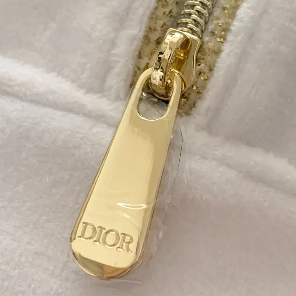 NEW Dior furry zippy pouch